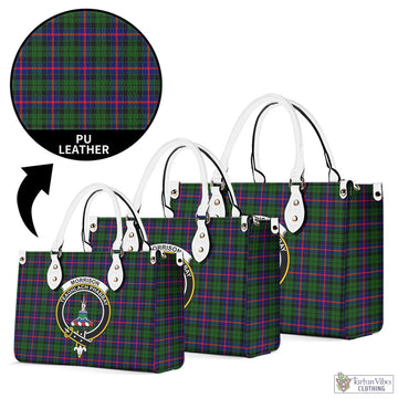 Morrison Modern Tartan Luxury Leather Handbags with Family Crest