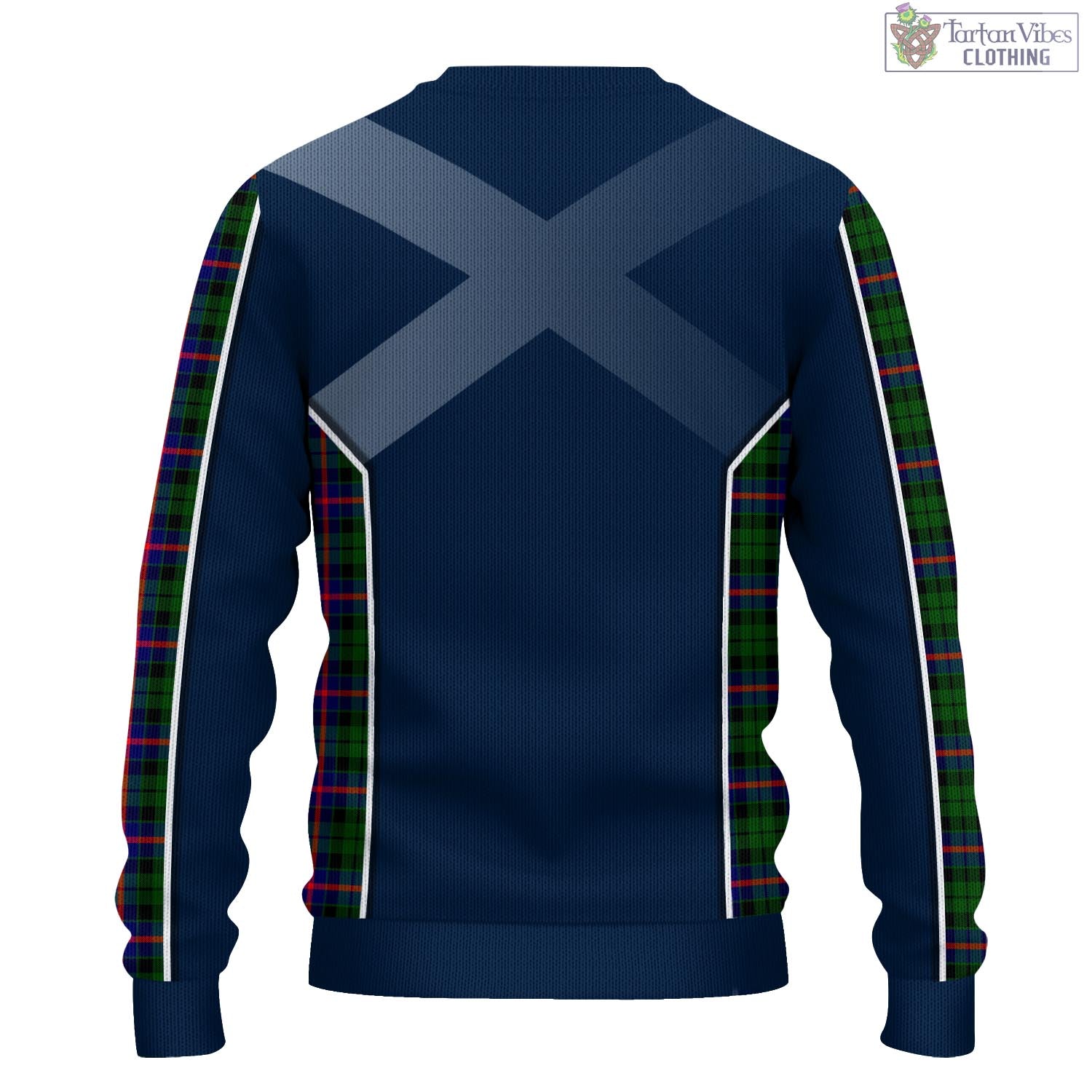 Tartan Vibes Clothing Morrison Modern Tartan Knitted Sweatshirt with Family Crest and Scottish Thistle Vibes Sport Style