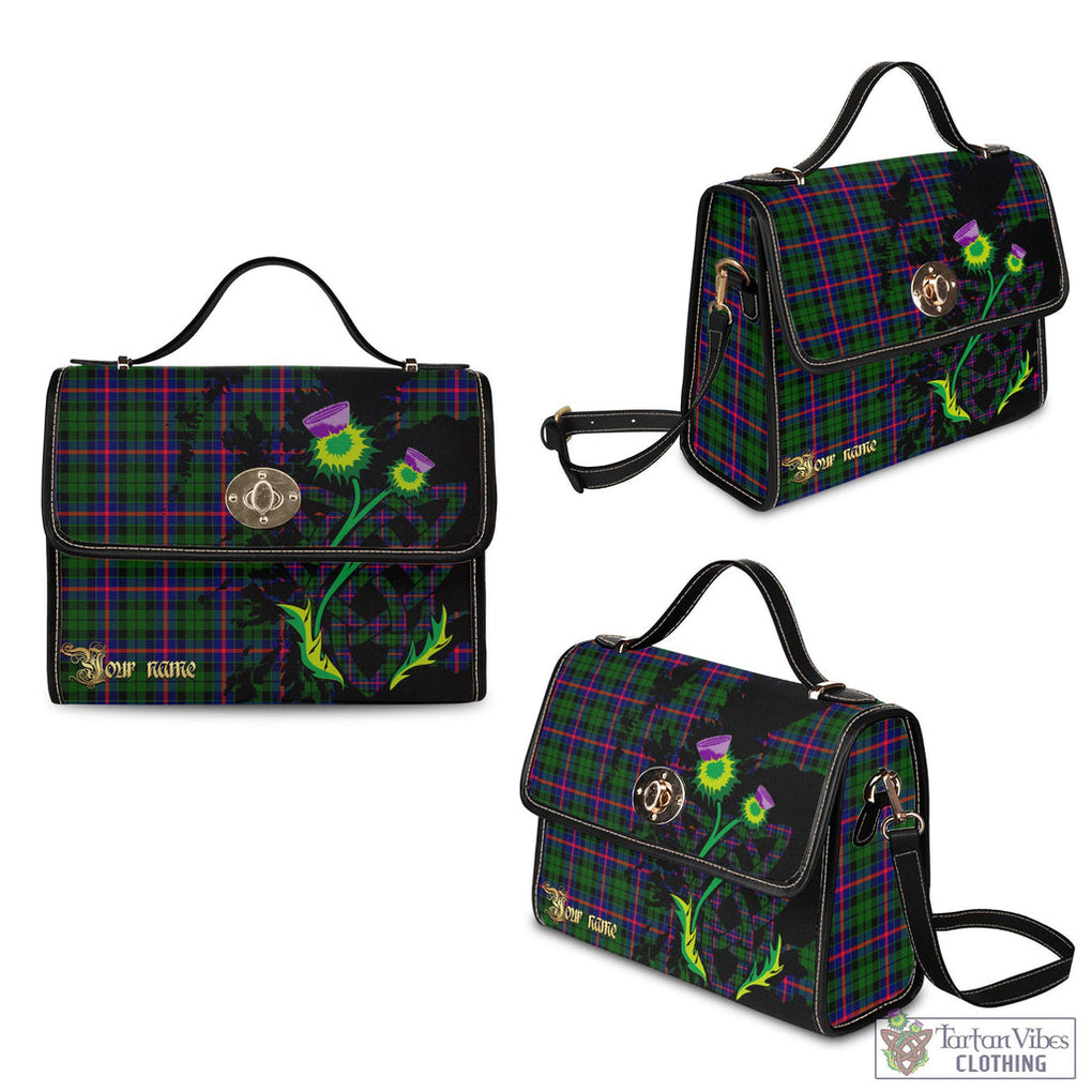 Tartan Vibes Clothing Morrison Modern Tartan Waterproof Canvas Bag with Scotland Map and Thistle Celtic Accents