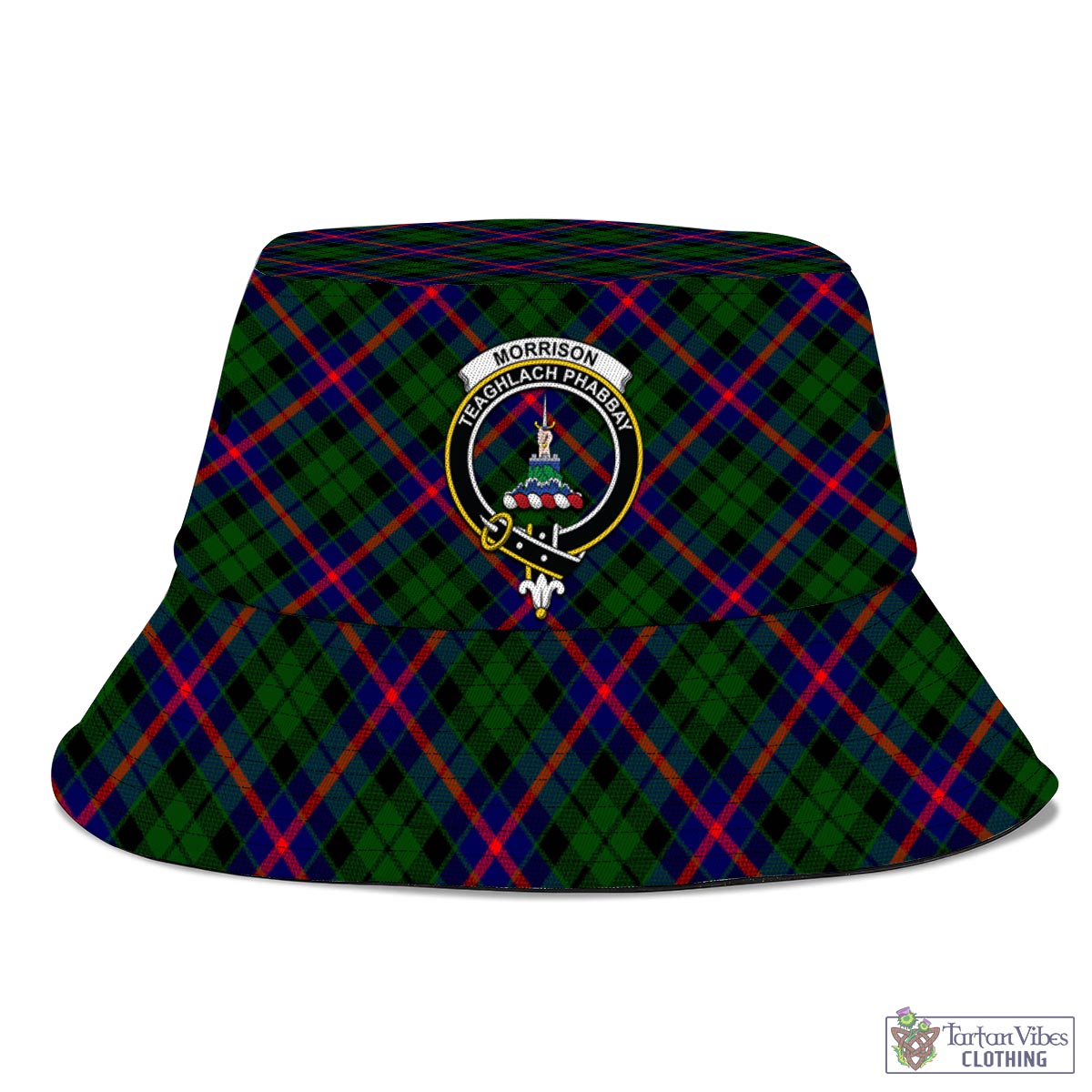 Tartan Vibes Clothing Morrison Modern Tartan Bucket Hat with Family Crest