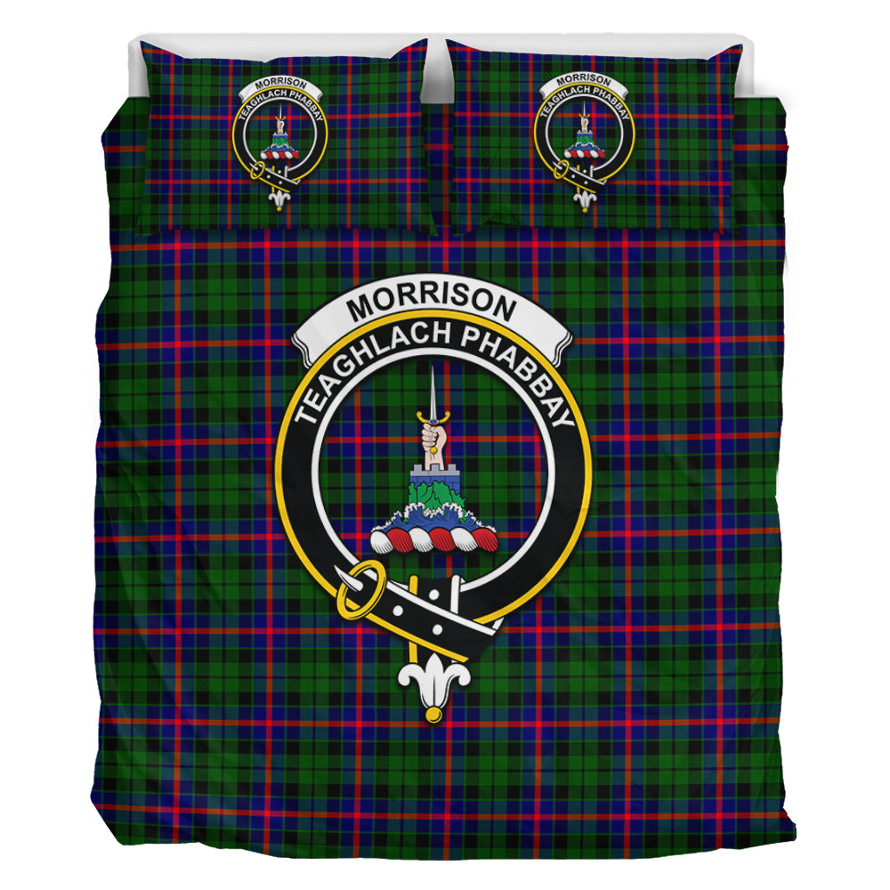 Morrison Modern Tartan Bedding Set with Family Crest - Tartan Vibes Clothing