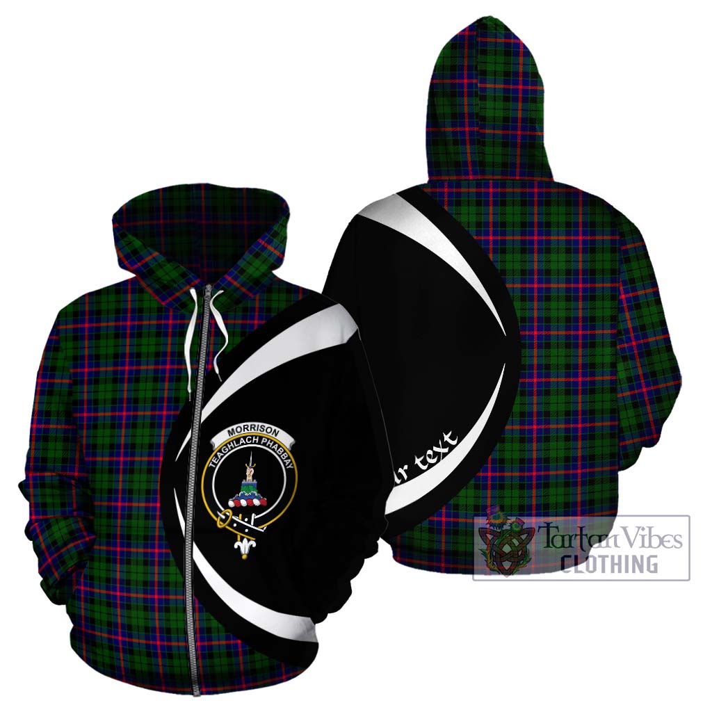 Morrison Modern Tartan Hoodie with Family Crest Circle Style - Tartan Vibes Clothing