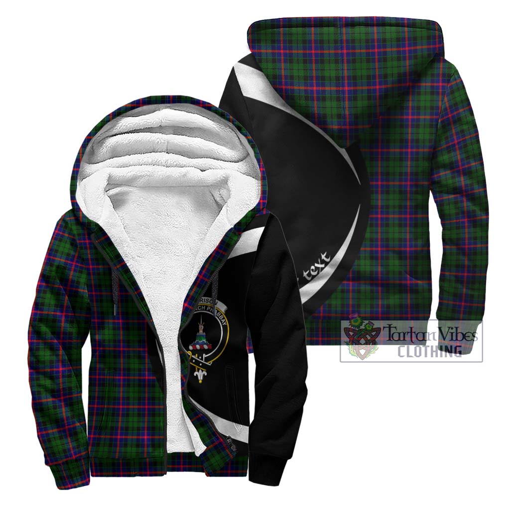 Morrison Modern Tartan Sherpa Hoodie with Family Crest Circle Style Unisex - Tartan Vibes Clothing