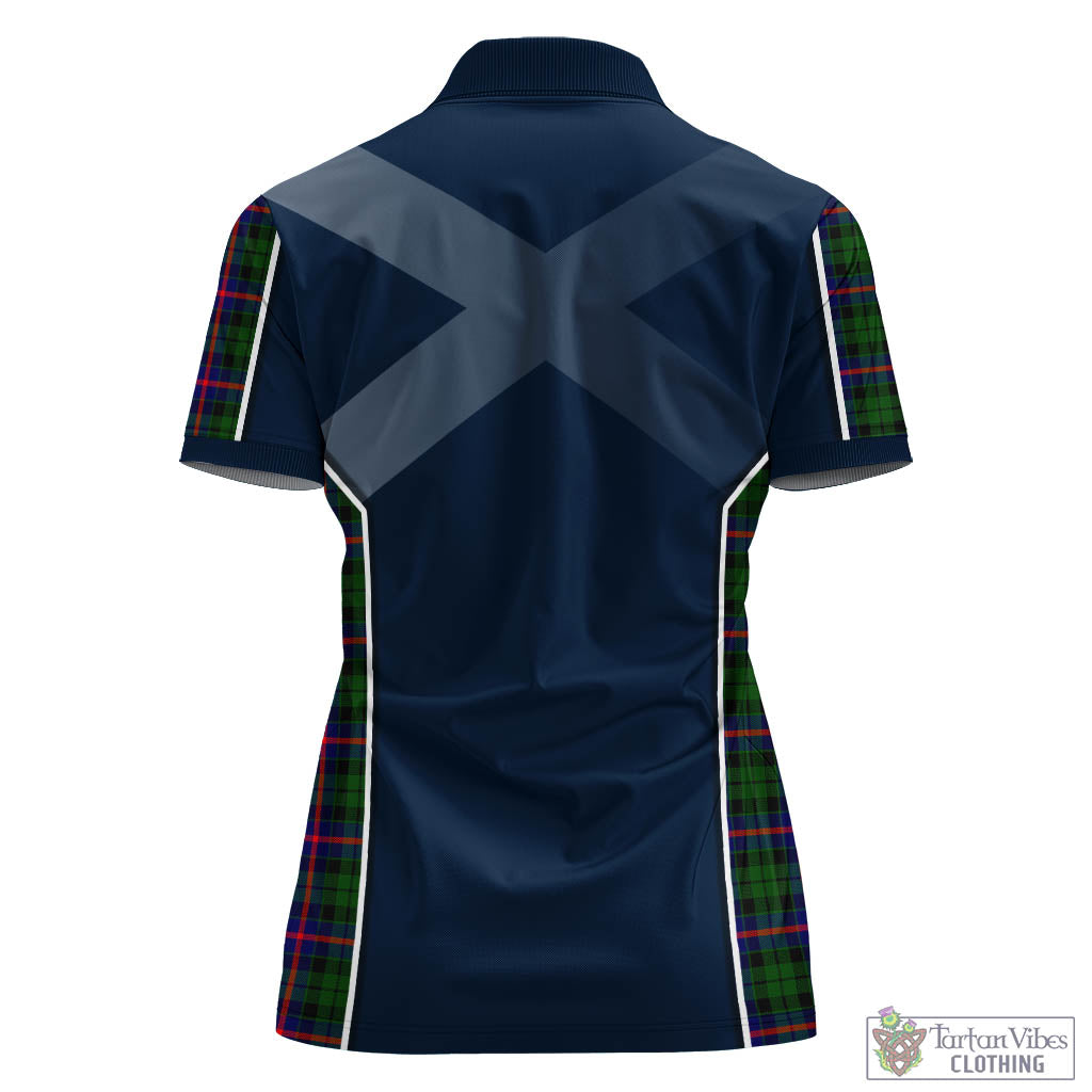 Tartan Vibes Clothing Morrison Modern Tartan Women's Polo Shirt with Family Crest and Scottish Thistle Vibes Sport Style