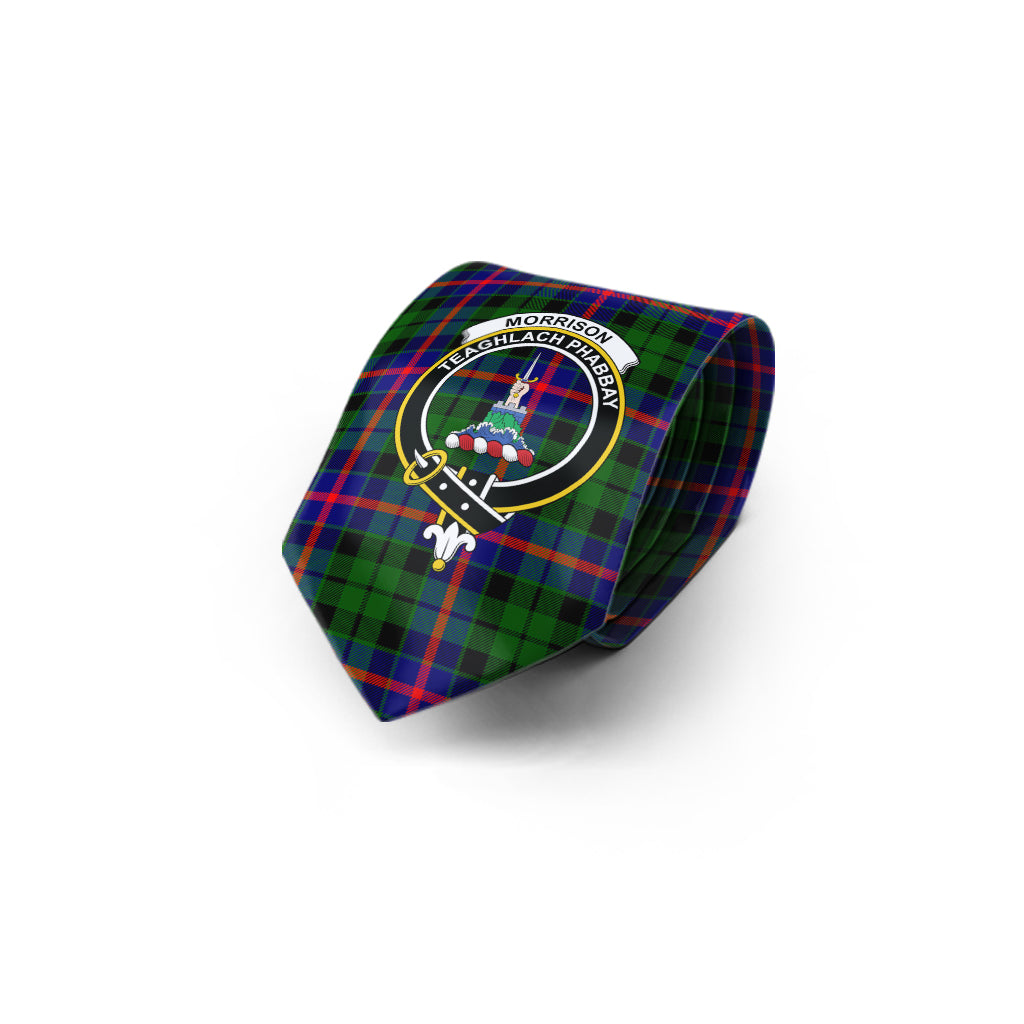 Morrison Modern Tartan Classic Necktie with Family Crest - Tartan Vibes Clothing