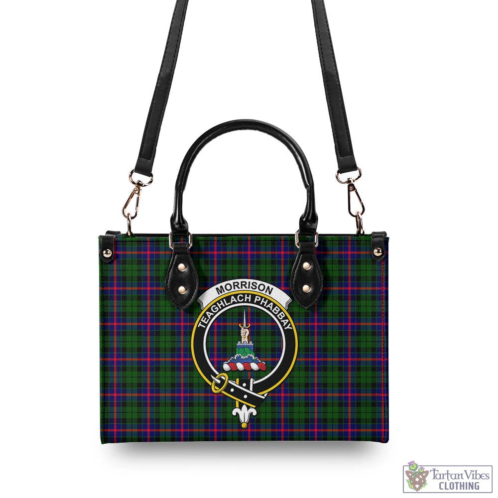 Tartan Vibes Clothing Morrison Modern Tartan Luxury Leather Handbags with Family Crest