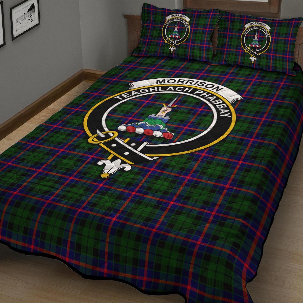 Morrison Modern Tartan Quilt Bed Set with Family Crest - Tartan Vibes Clothing