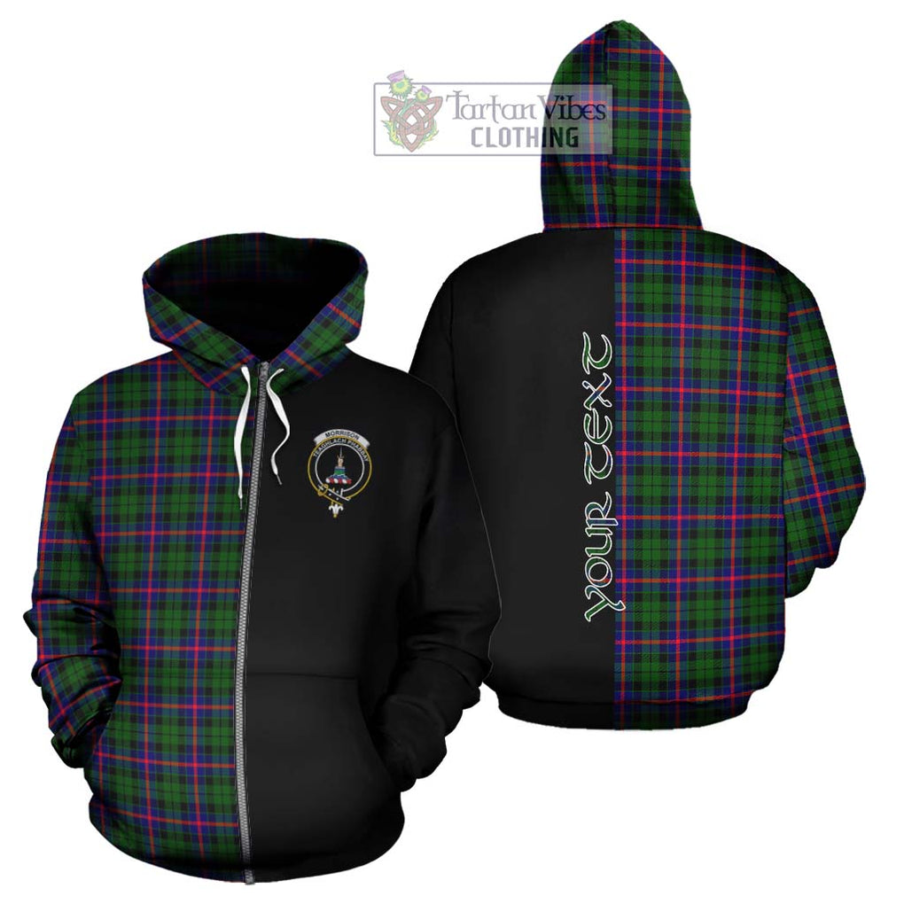 Morrison Modern Tartan Hoodie with Family Crest and Half Of Me Style - Tartanvibesclothing Shop