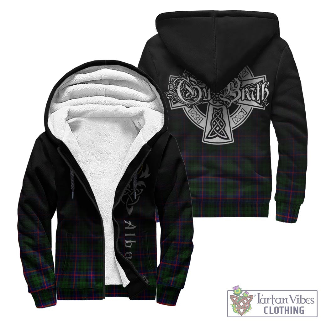 Tartan Vibes Clothing Morrison Modern Tartan Sherpa Hoodie Featuring Alba Gu Brath Family Crest Celtic Inspired