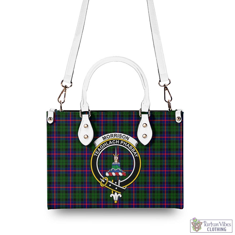 Tartan Vibes Clothing Morrison Modern Tartan Luxury Leather Handbags with Family Crest