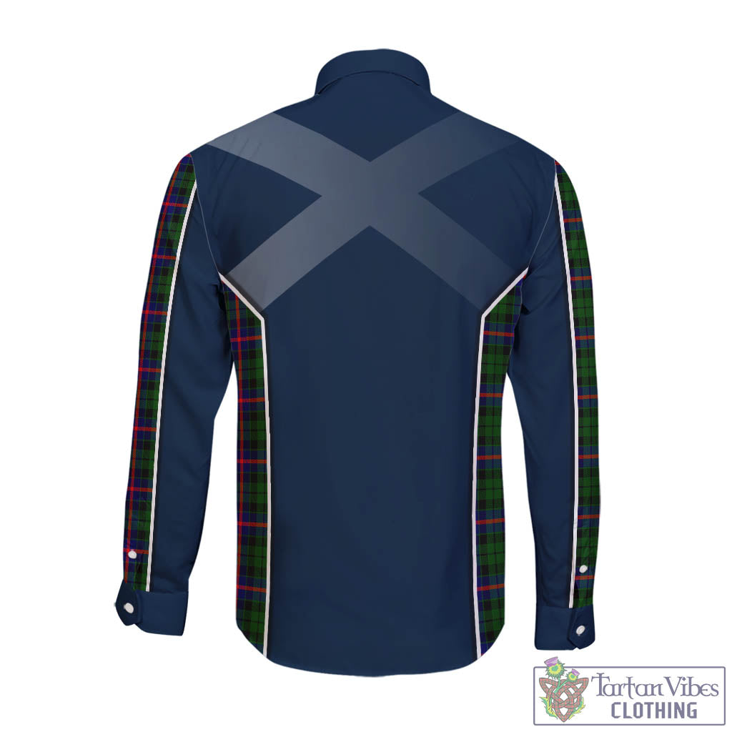 Tartan Vibes Clothing Morrison Modern Tartan Long Sleeve Button Up Shirt with Family Crest and Scottish Thistle Vibes Sport Style