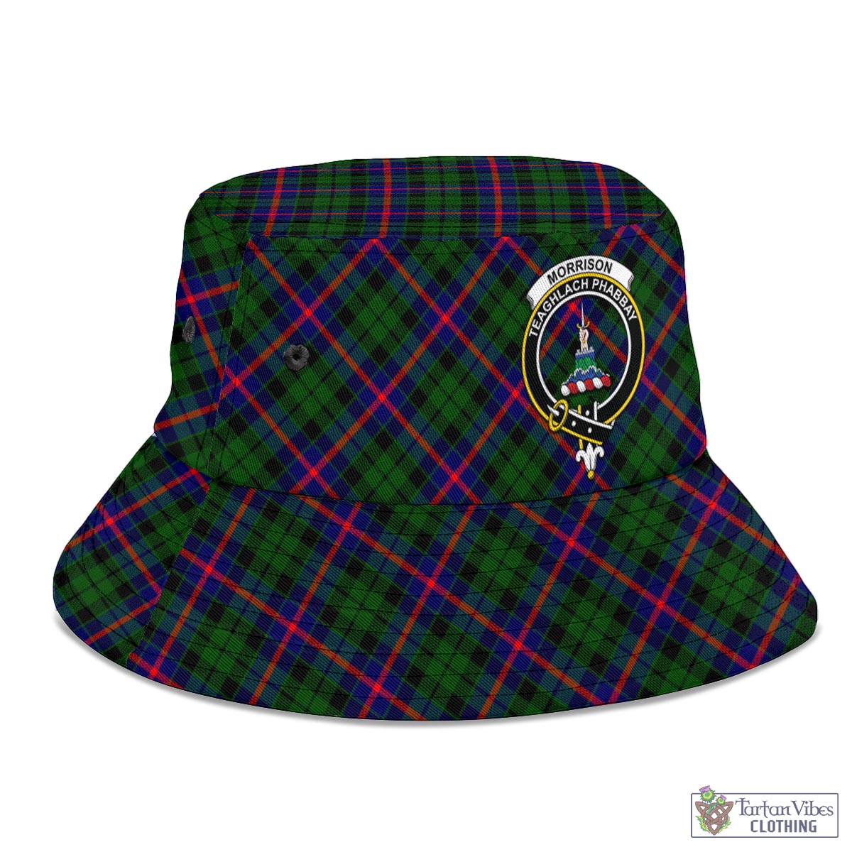 Tartan Vibes Clothing Morrison Modern Tartan Bucket Hat with Family Crest