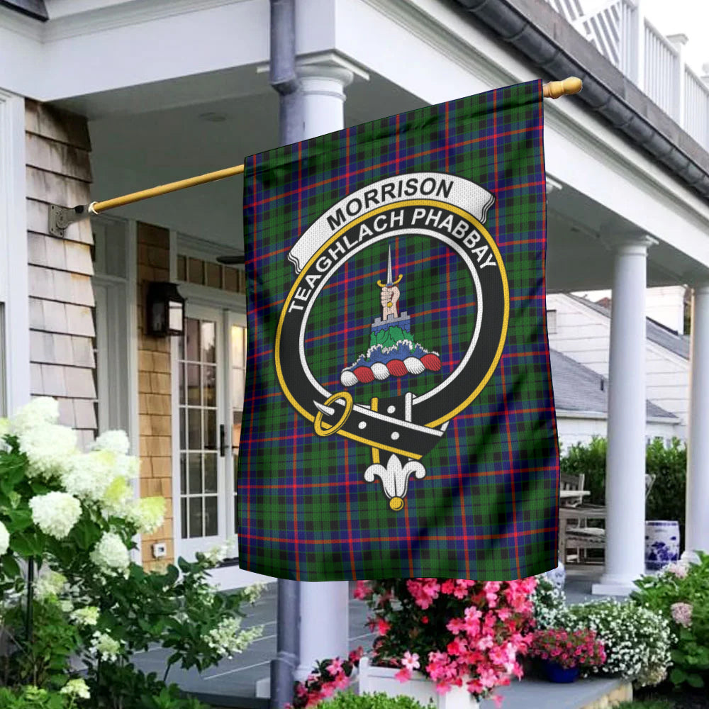 Morrison Modern Tartan Flag with Family Crest - Tartan Vibes Clothing