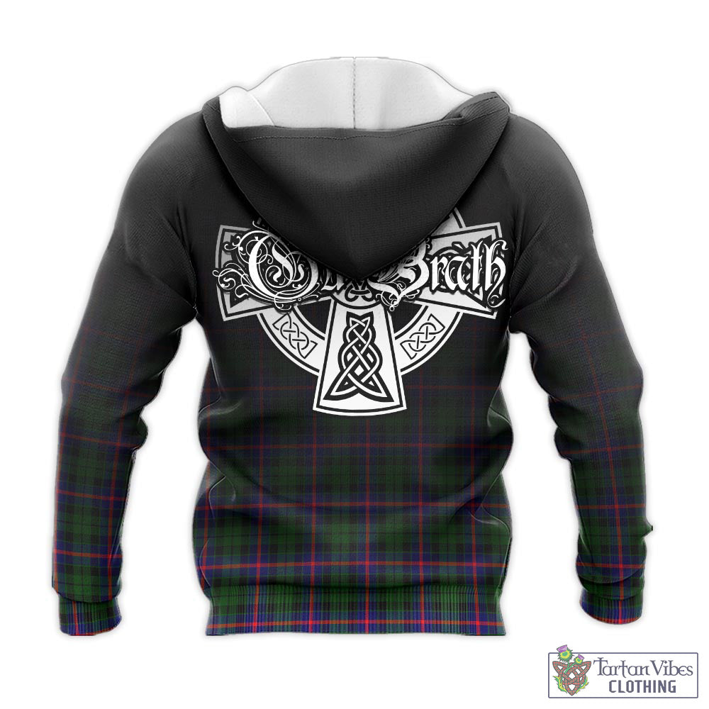 Tartan Vibes Clothing Morrison Modern Tartan Knitted Hoodie Featuring Alba Gu Brath Family Crest Celtic Inspired