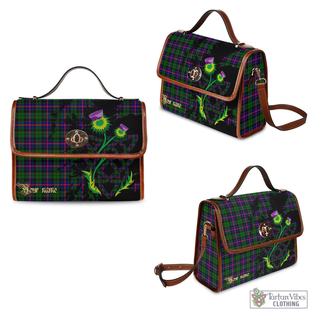 Tartan Vibes Clothing Morrison Modern Tartan Waterproof Canvas Bag with Scotland Map and Thistle Celtic Accents