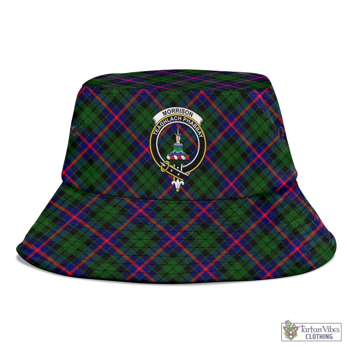 Tartan Vibes Clothing Morrison Modern Tartan Bucket Hat with Family Crest