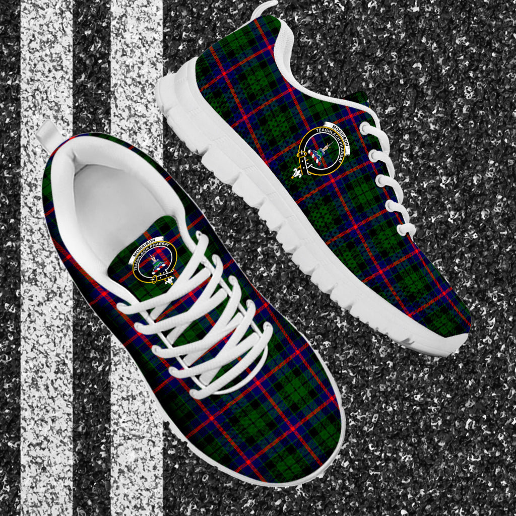 Morrison Modern Tartan Sneakers with Family Crest - Tartan Vibes Clothing