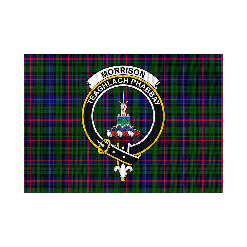 Morrison Modern Tartan Flag with Family Crest - Tartan Vibes Clothing