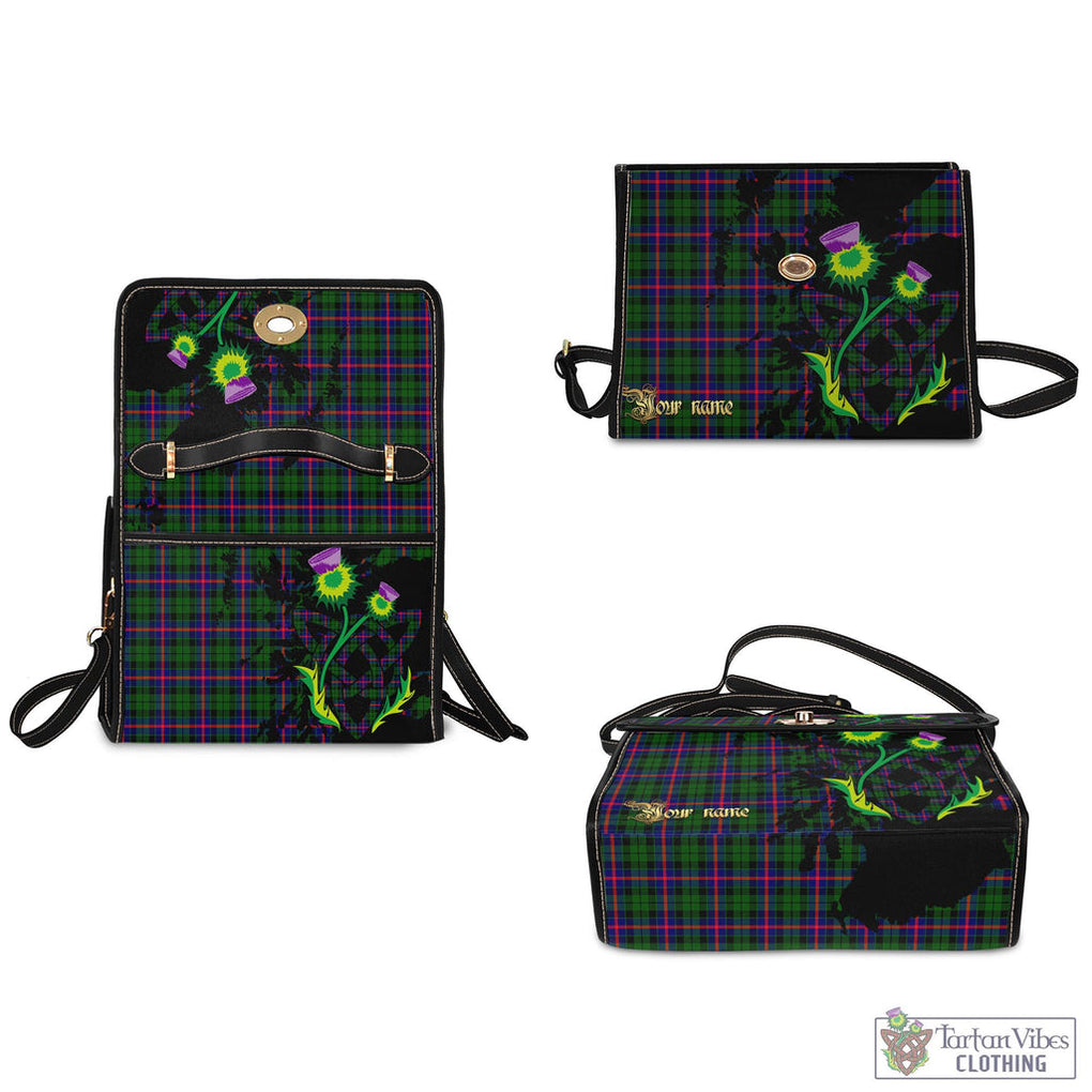 Tartan Vibes Clothing Morrison Modern Tartan Waterproof Canvas Bag with Scotland Map and Thistle Celtic Accents