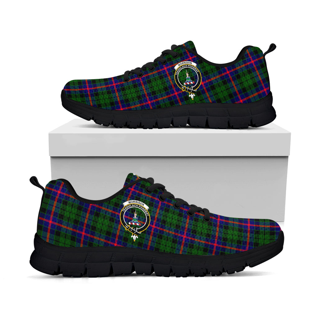 Morrison Modern Tartan Sneakers with Family Crest - Tartan Vibes Clothing