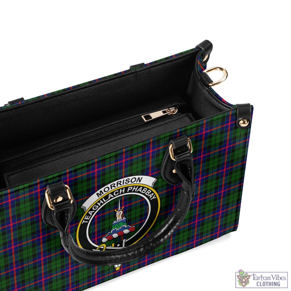 Tartan Vibes Clothing Morrison Modern Tartan Luxury Leather Handbags with Family Crest