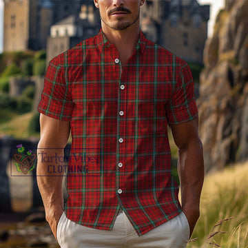 Morrison Red Tartan Cotton Hawaiian Shirt