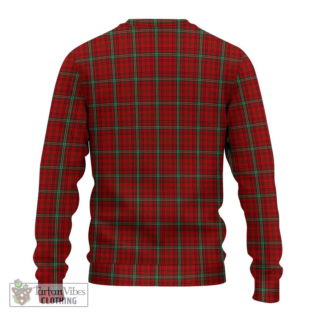 Morrison Red Tartan Knitted Sweater with Family Crest DNA In Me Style - Tartanvibesclothing Shop