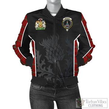 Morrison Red Tartan Bomber Jacket with Family Crest and Scottish Thistle Vibes Sport Style