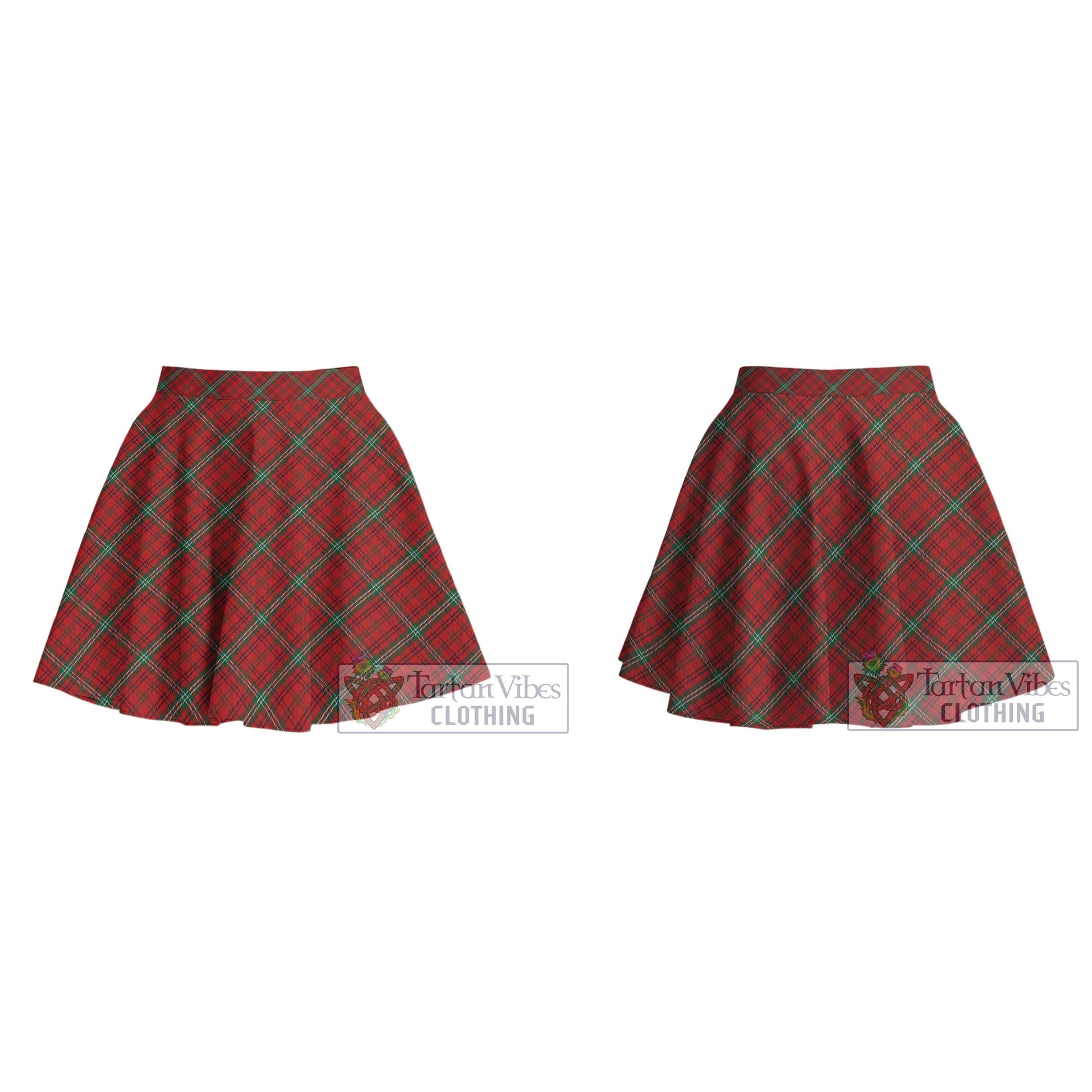 Tartan Vibes Clothing Morrison Red Tartan Women's Plated Mini Skirt