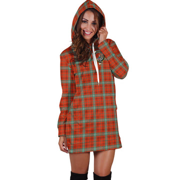 Morrison Red Ancient Tartan Hoodie Dress with Family Crest