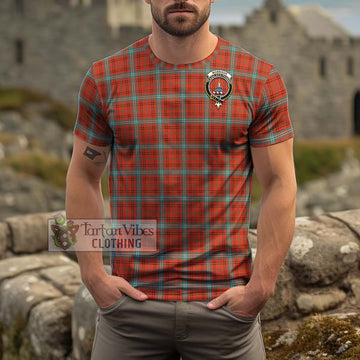 Morrison Red Ancient Tartan Cotton T-Shirt with Family Crest