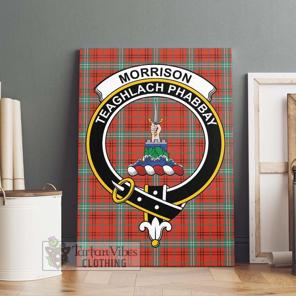 Morrison Red Ancient Tartan Canvas Print Wall Art with Family Crest Without Frame - Tartan Vibes Clothing