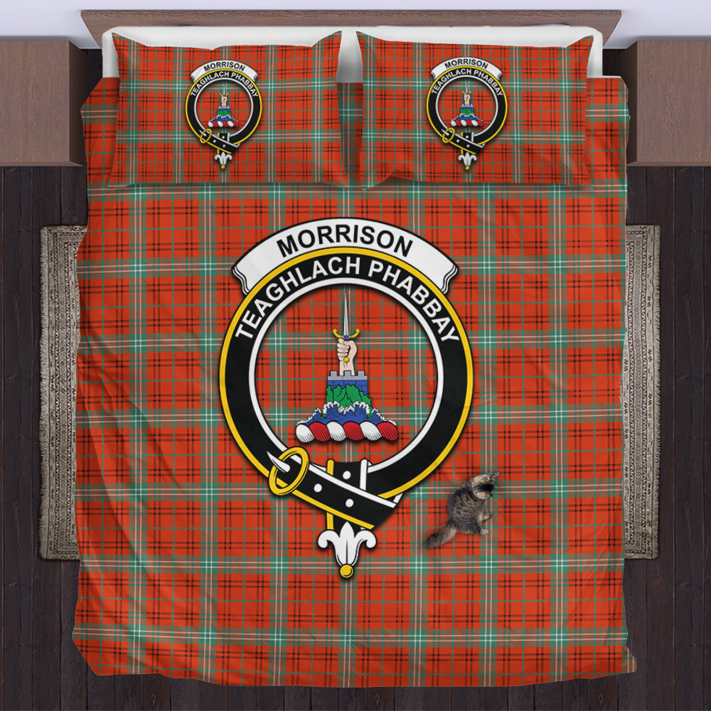 morrison-red-ancient-tartan-bedding-set-with-family-crest