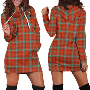 Morrison Red Ancient Tartan Hoodie Dress with Family Crest