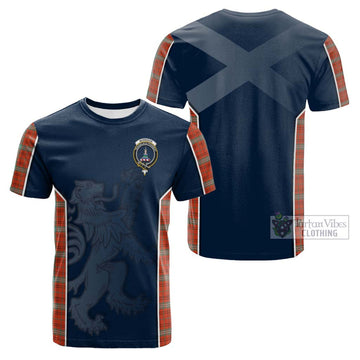 Morrison Red Ancient Tartan Cotton T-shirt with Family Crest and Lion Rampant Vibes Sport Style