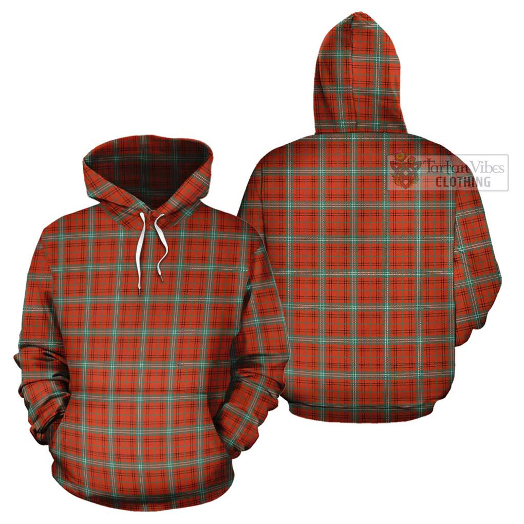 Morrison Red Ancient Tartan Cotton Hoodie Pullover Hoodie - Tartan Vibes Clothing