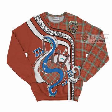 Morrison Red Ancient Tartan Sweatshirt with Epic Bagpipe Style