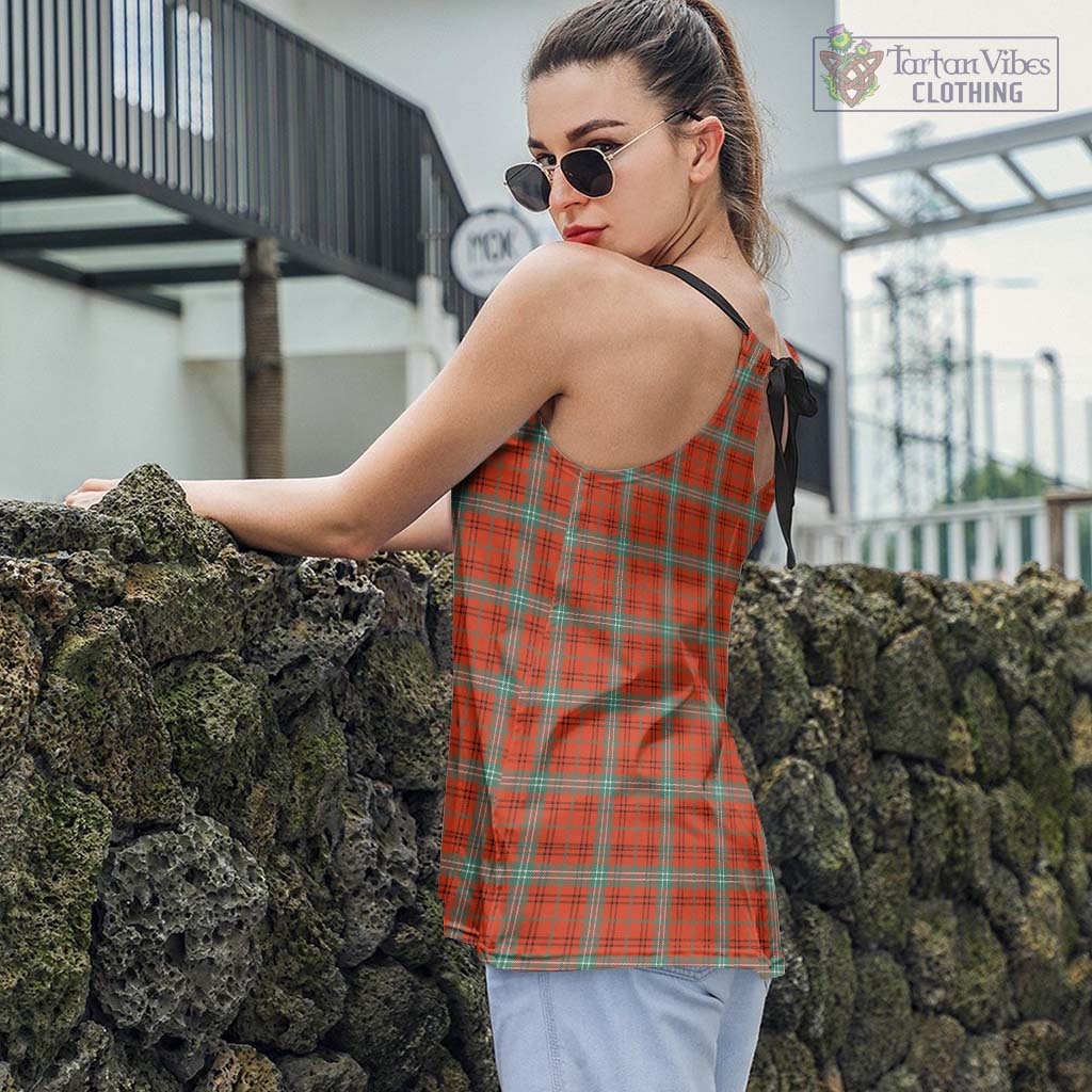 Tartan Vibes Clothing Morrison Red Ancient Tartan Loose Halter Neck Camisole