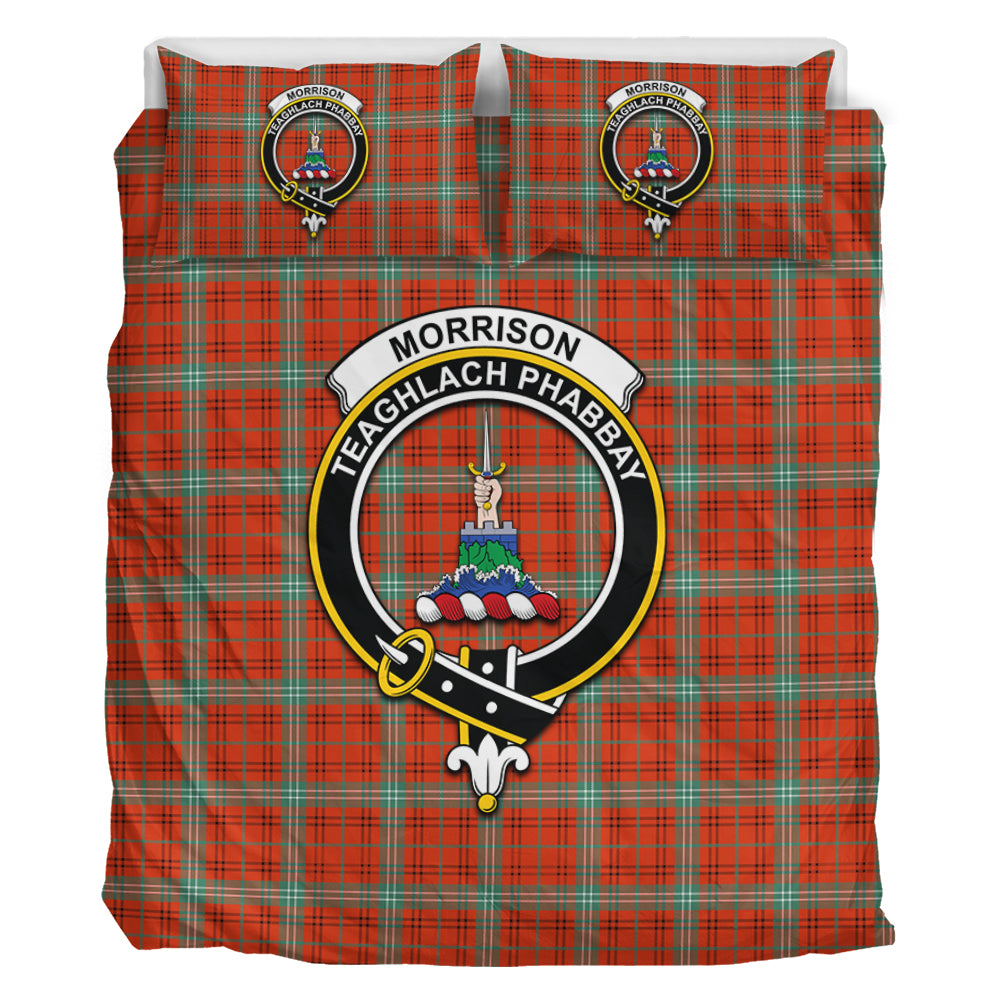 morrison-red-ancient-tartan-bedding-set-with-family-crest