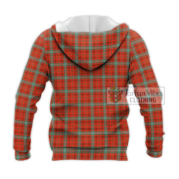 Morrison Red Ancient Tartan Knitted Hoodie with Family Crest DNA In Me Style