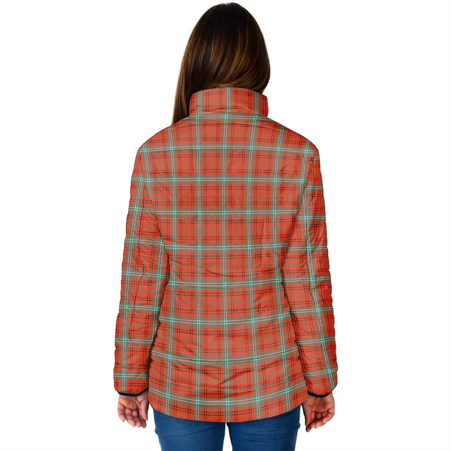 Morrison Red Ancient Tartan Padded Jacket with Family Crest - Tartan Vibes Clothing