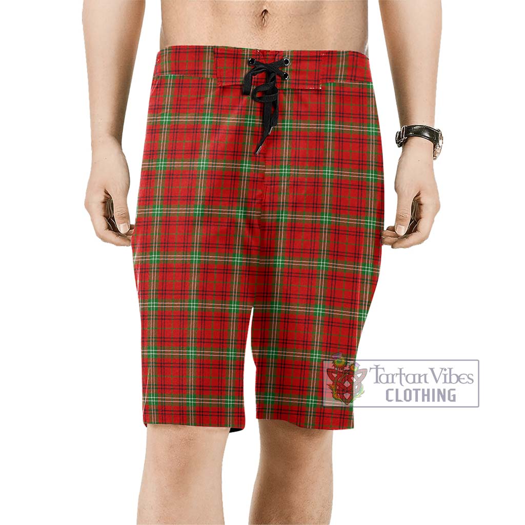 Morrison Red Modern Tartan Men's Board Shorts Men - Tartan Vibes Clothing