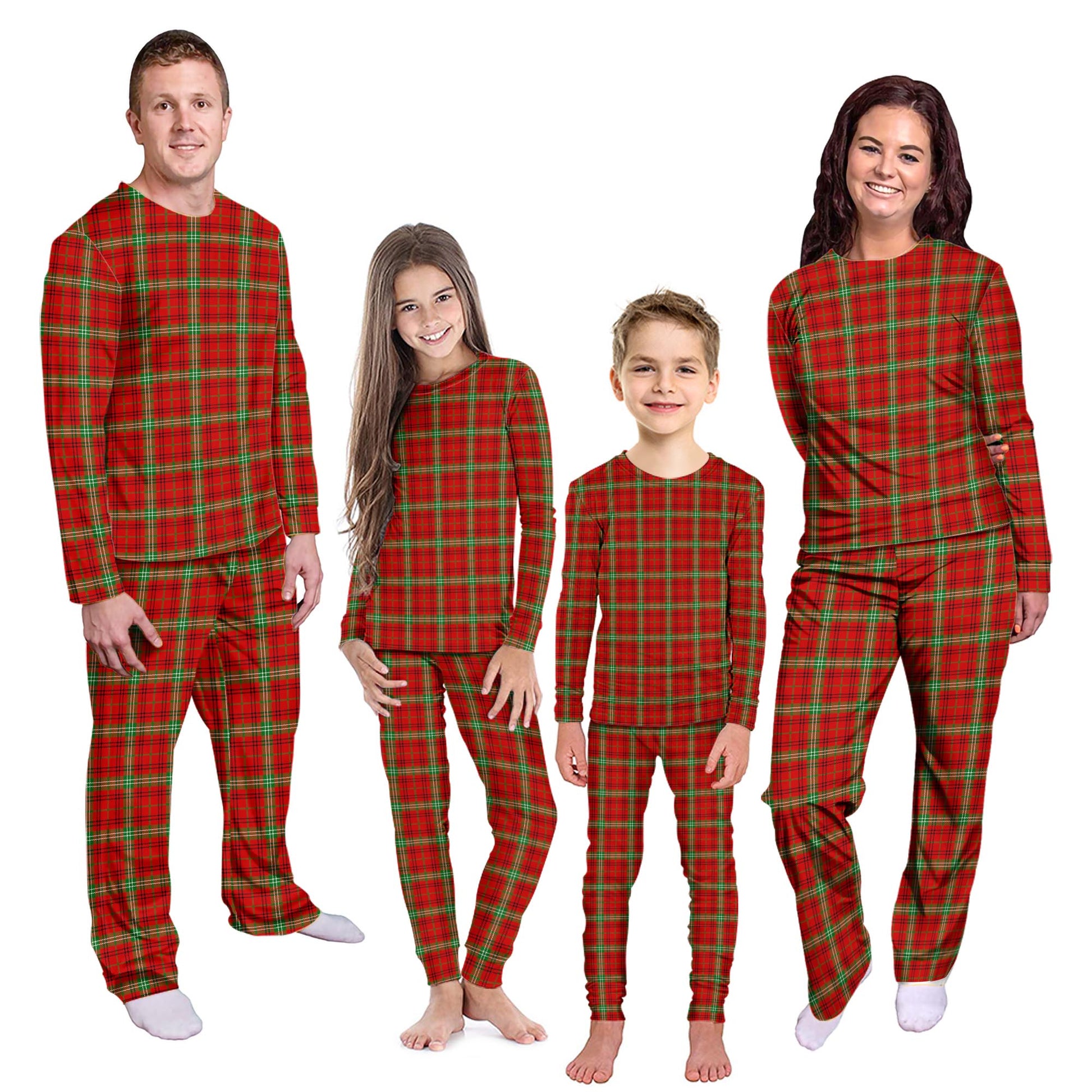 Morrison Red Modern Tartan Pajamas Family Set Kid - Tartan Vibes Clothing