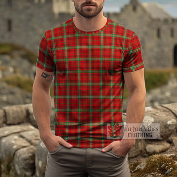 Morrison Red Modern Tartan Cotton T-Shirt