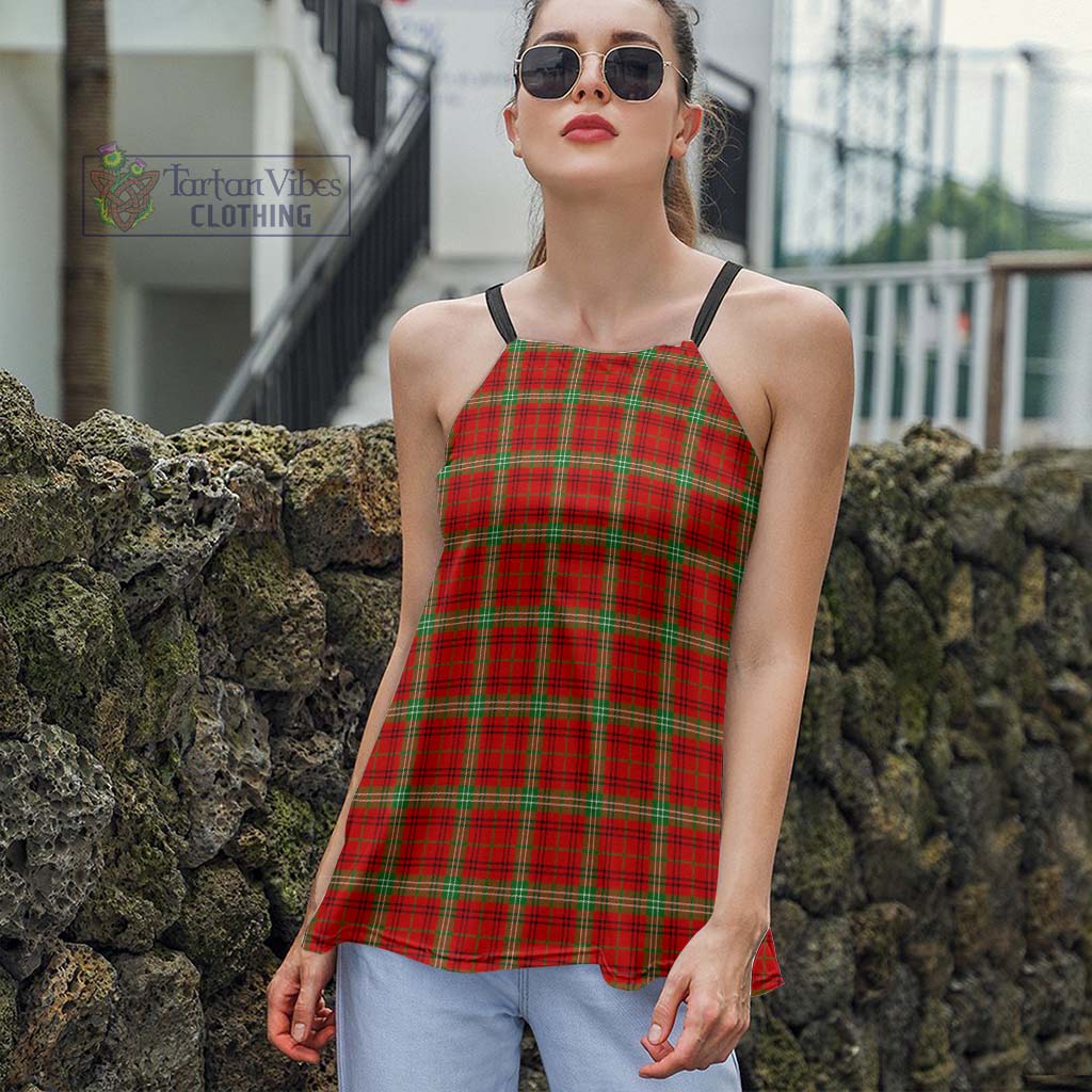 Tartan Vibes Clothing Morrison Red Modern Tartan Loose Halter Neck Camisole