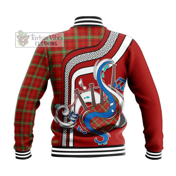 Morrison Red Modern Tartan Baseball Jacket with Epic Bagpipe Style