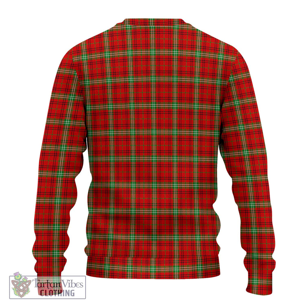 Morrison Red Modern Tartan Knitted Sweater with Family Crest DNA In Me Style - Tartanvibesclothing Shop