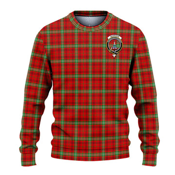 Morrison Red Modern Tartan Ugly Sweater with Family Crest