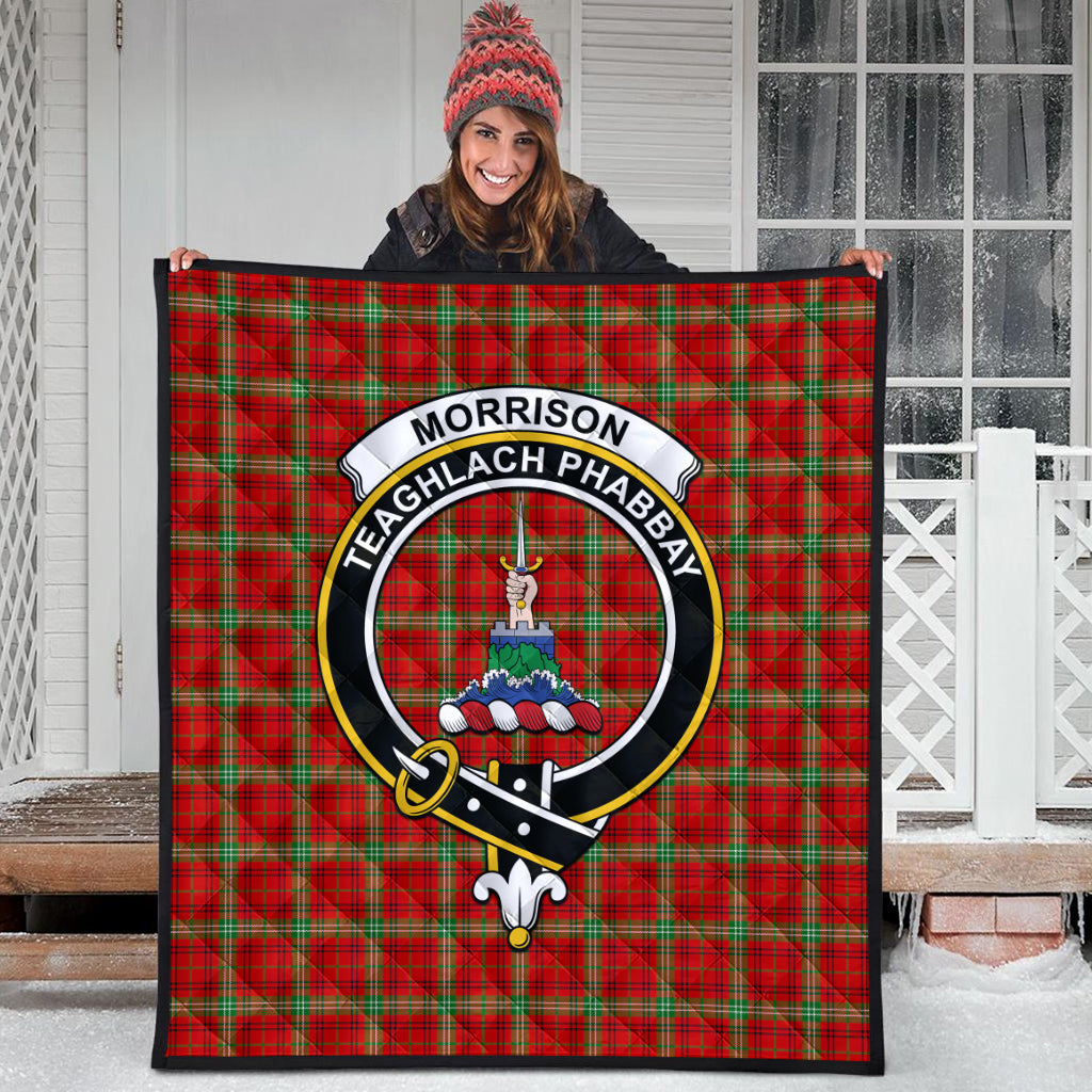 morrison-red-modern-tartan-quilt-with-family-crest