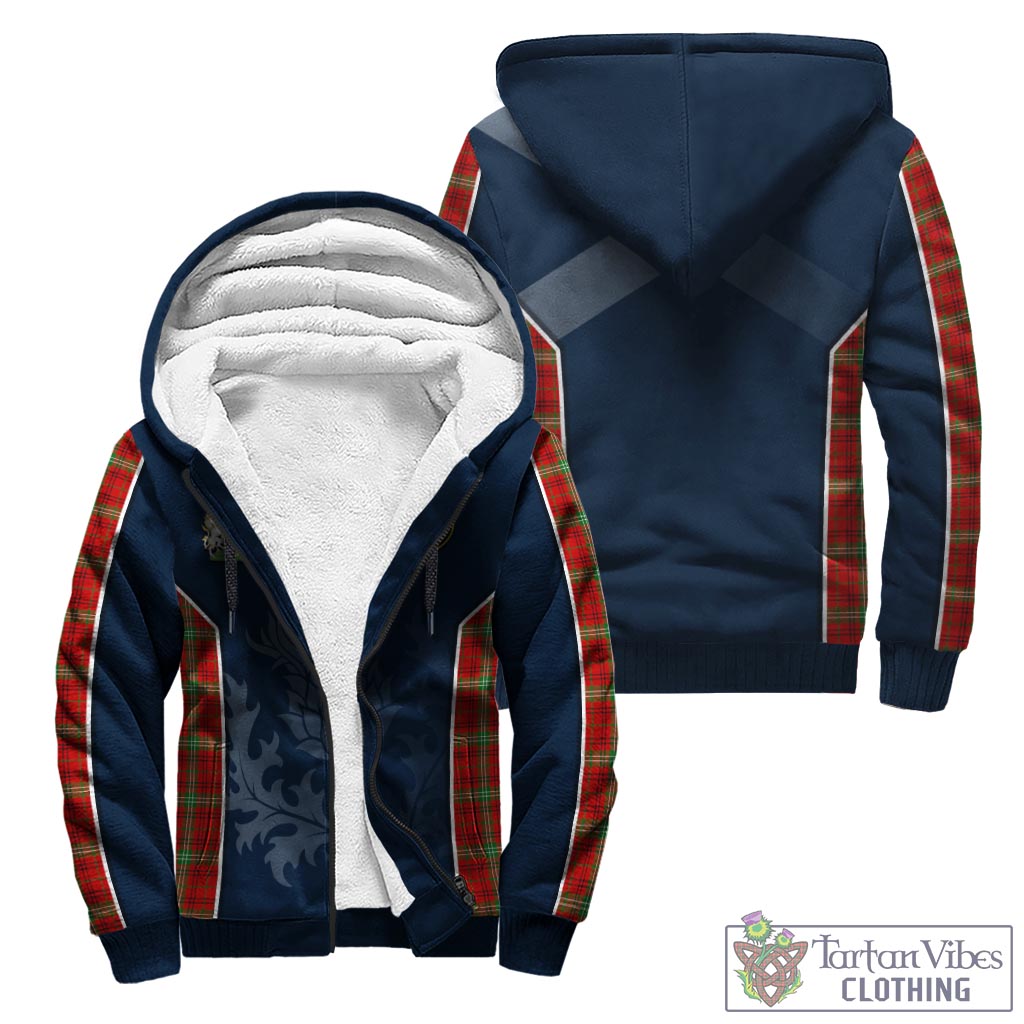 Tartan Vibes Clothing Morrison Red Modern Tartan Sherpa Hoodie with Family Crest and Scottish Thistle Vibes Sport Style